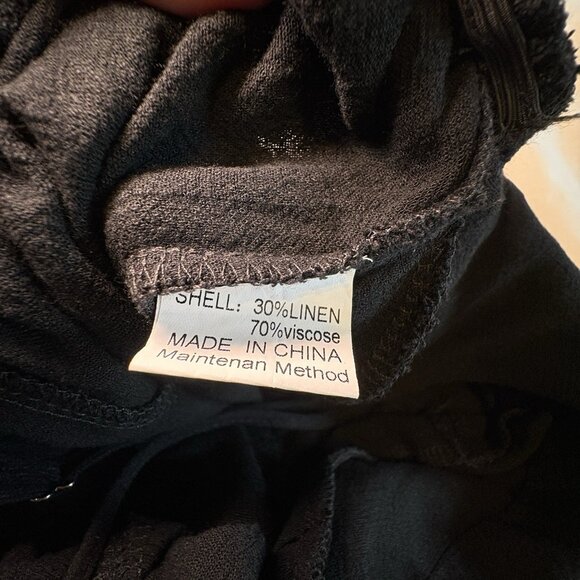 One Shoulder Linen Jumpsuit Romper‎ Large Wide Leg Vacation Tropical Cruise - Picture 11 of 12